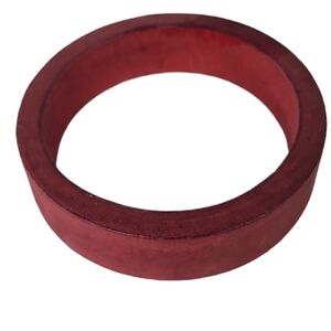 Red Wood Wide Bangle Bracelet
